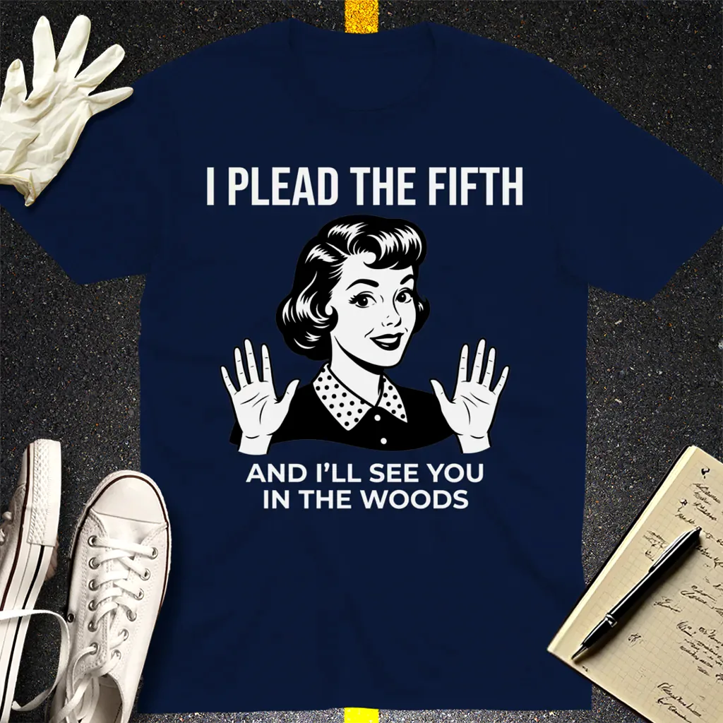 Plead the Fifth Retro T-Shirt - Navy
