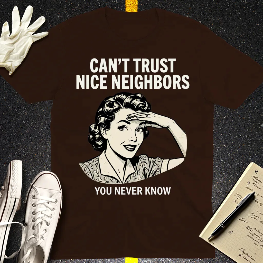Can't Trust Nice Neighbors T-Shirt - Dark Chocolate