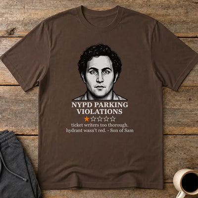 NYPD Parking Violation Review T-Shirt - Dark Chocolate