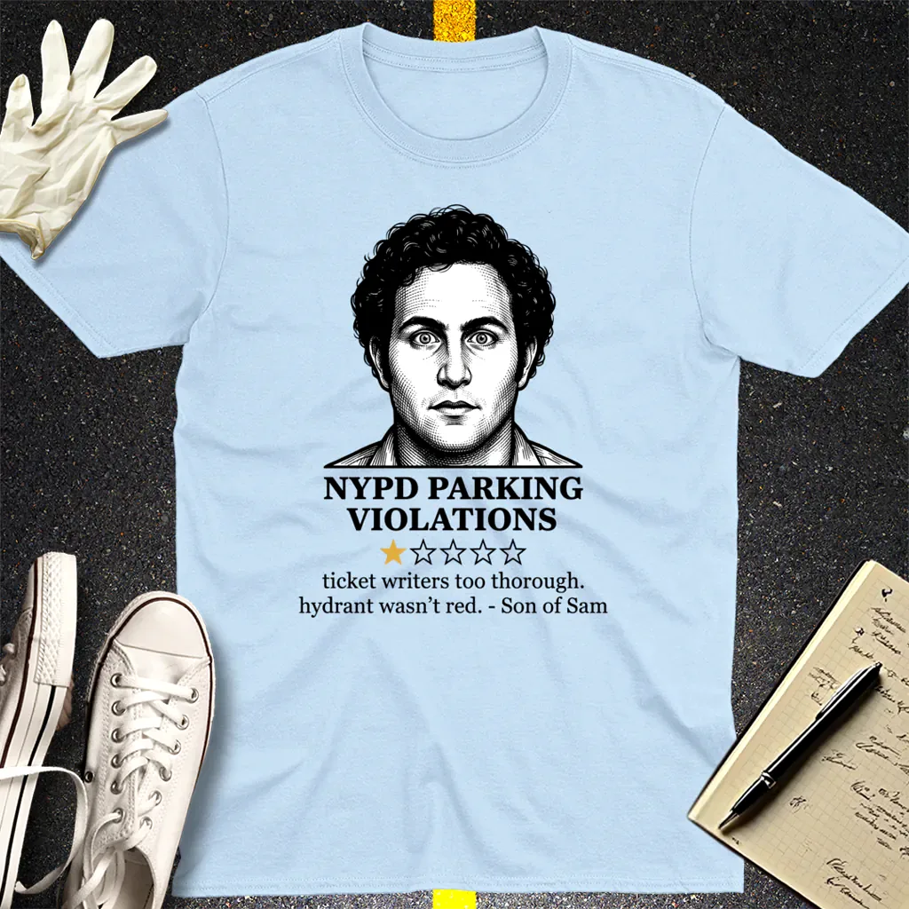 NYPD Parking Violation Review T-Shirt - Light Blue