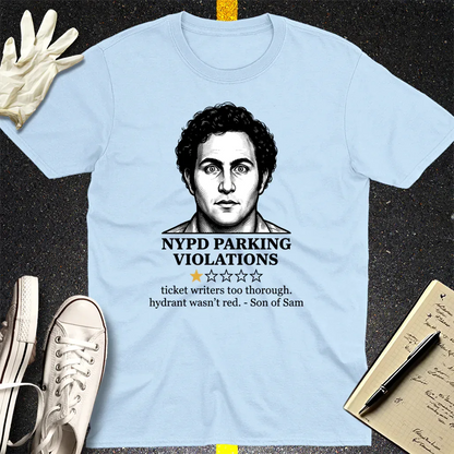 NYPD Parking Violation Review T-Shirt - Light Blue
