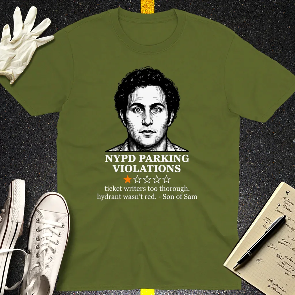 NYPD Parking Violation Review T-Shirt - Military Green