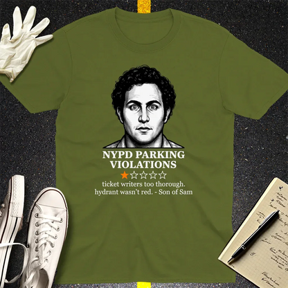 NYPD Parking Violation Review T-Shirt - Military Green