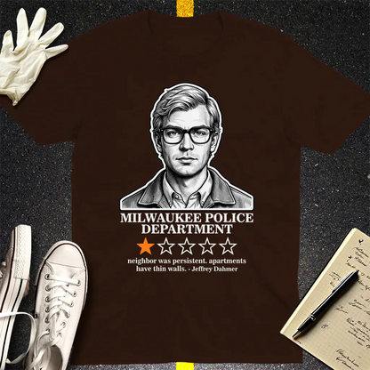 Milwaukee Police 1-Star Review T-Shirt - Dark Chocolate