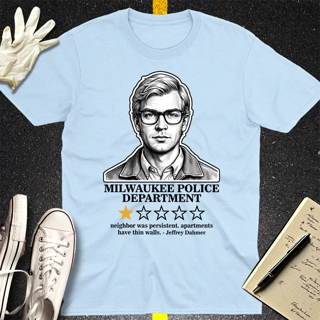 Milwaukee Police 1-Star Review T-Shirt - Light Blue