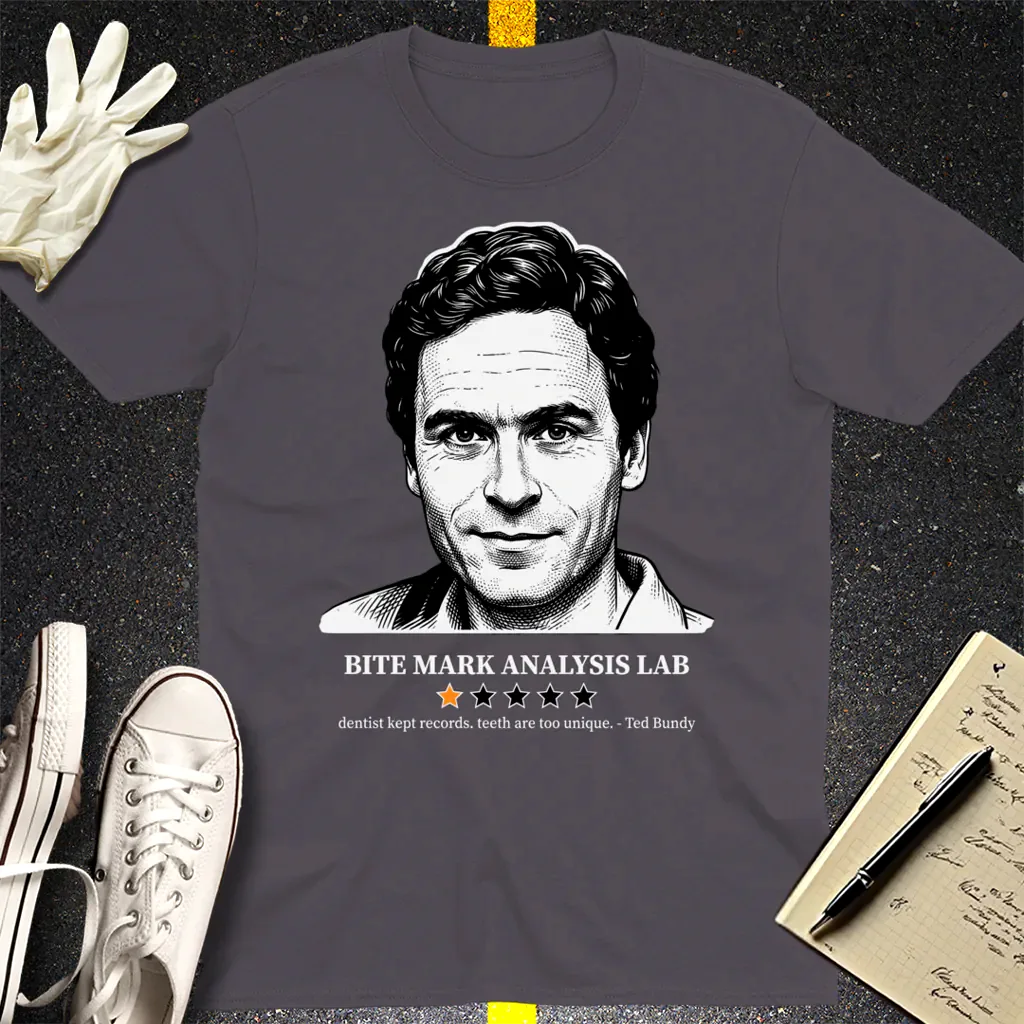 One-Star Bite Mark Lab Review T-Shirt - Charcoal