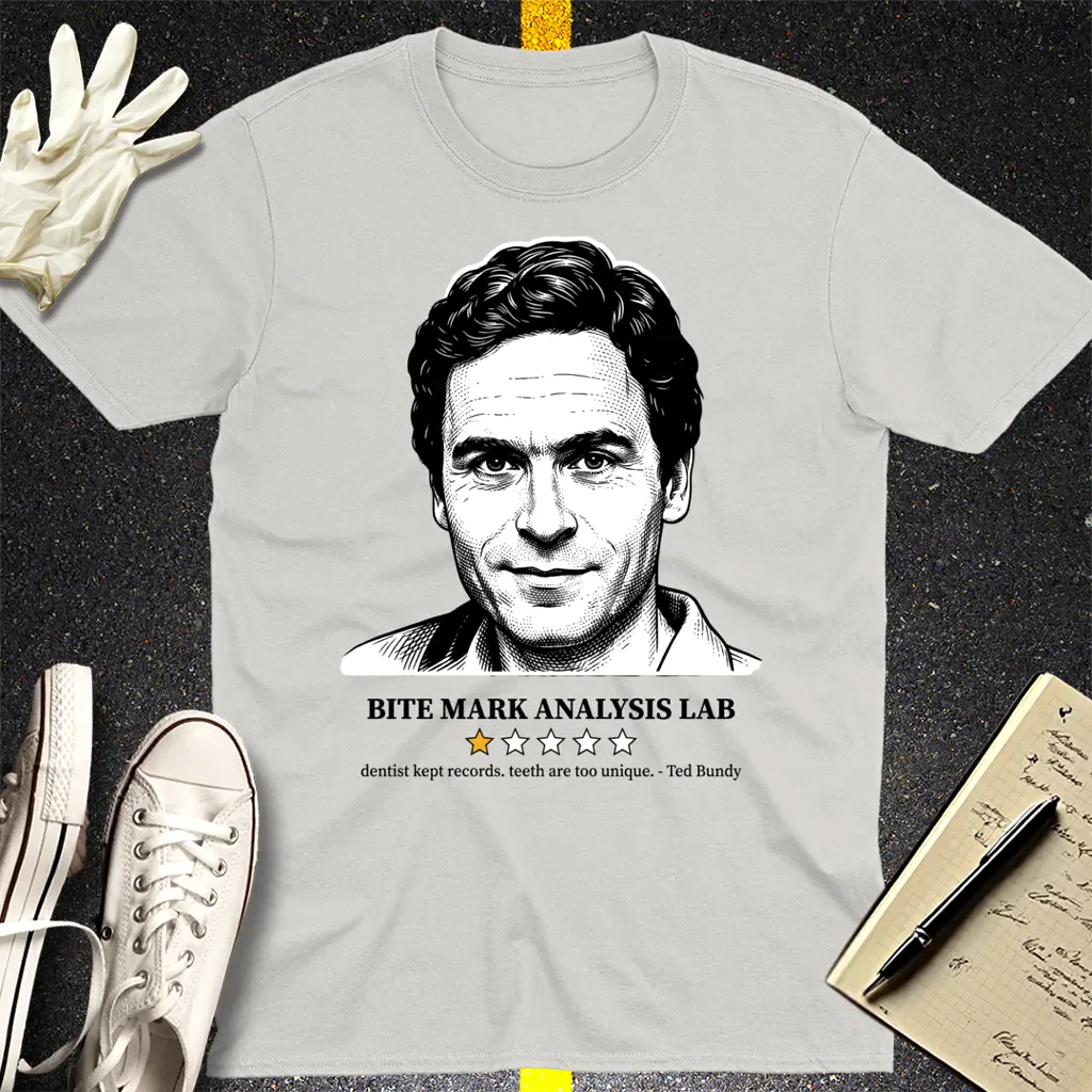 One-Star Bite Mark Lab Review T-Shirt - Ice Grey