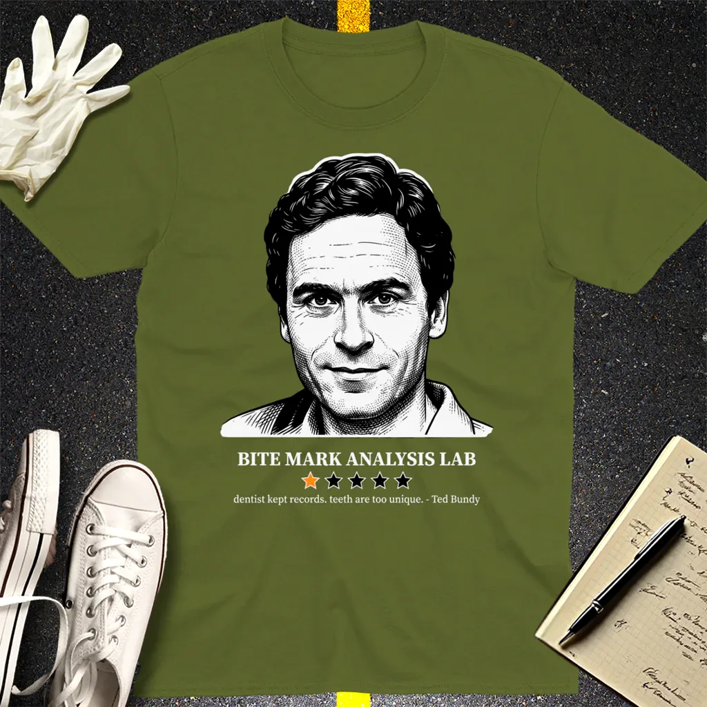 One-Star Bite Mark Lab Review T-Shirt - Military Green