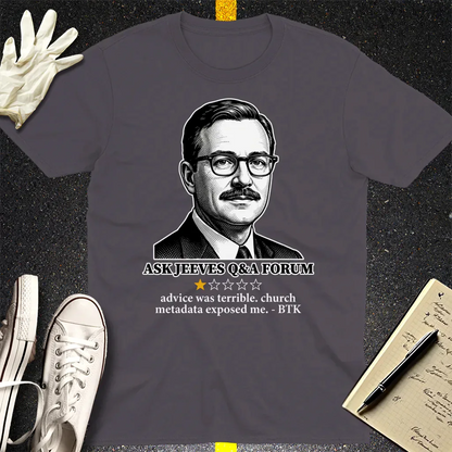 Ask Jeeves Fail Review T-Shirt - Charcoal