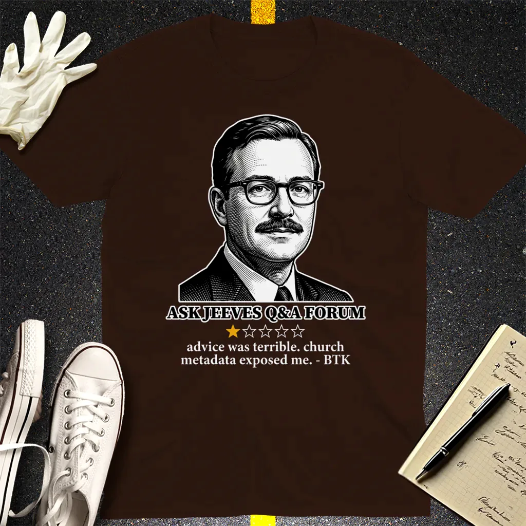 Ask Jeeves Fail Review T-Shirt - Dark Chocolate