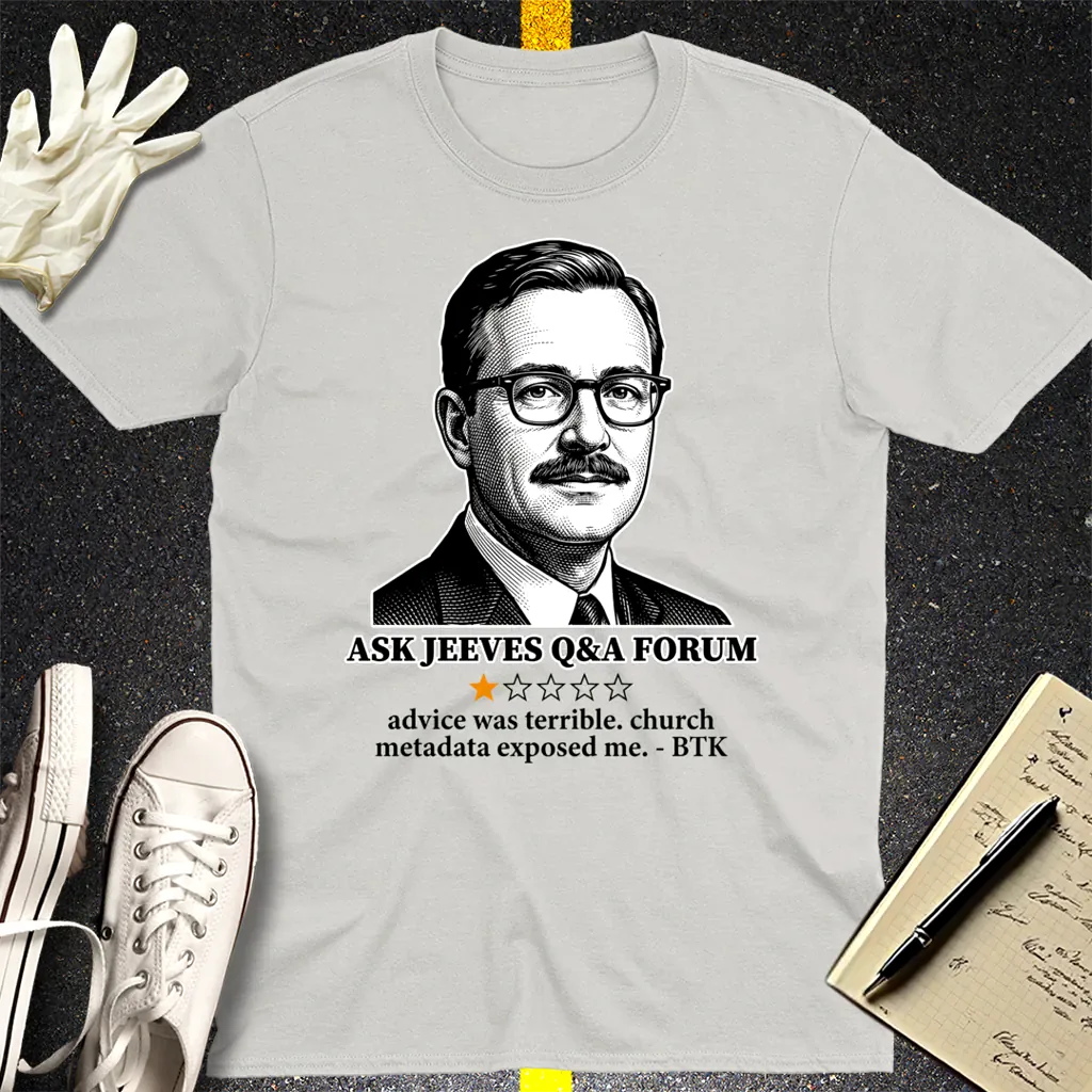 Ask Jeeves Fail Review T-Shirt - Ice Grey