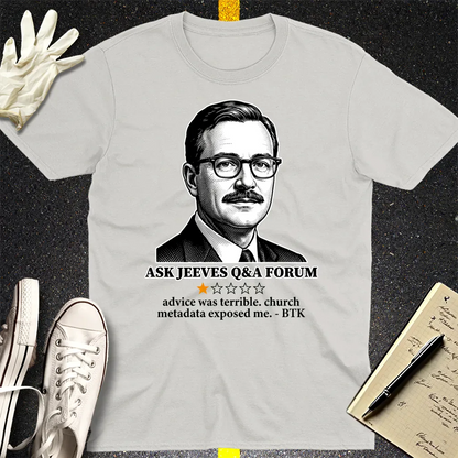 Ask Jeeves Fail Review T-Shirt - Ice Grey