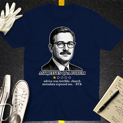 Ask Jeeves Fail Review T-Shirt - Navy