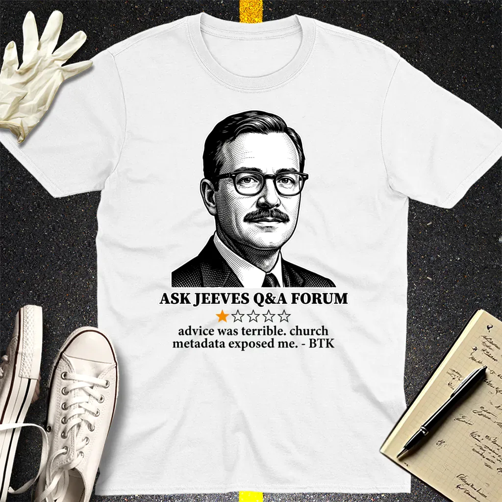 Ask Jeeves Fail Review T-Shirt - White