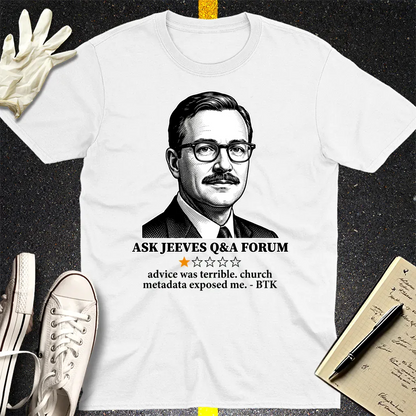 Ask Jeeves Fail Review T-Shirt - White