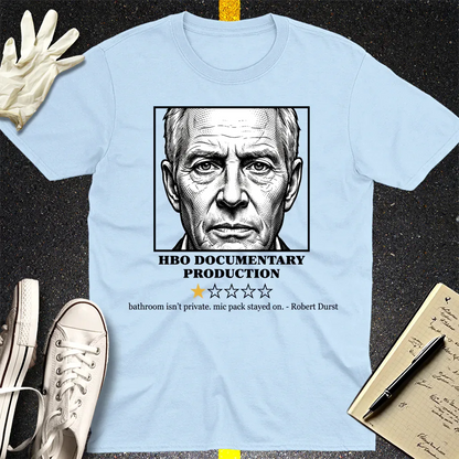 Robert Durst HBO Review T-Shirt - Light Blue