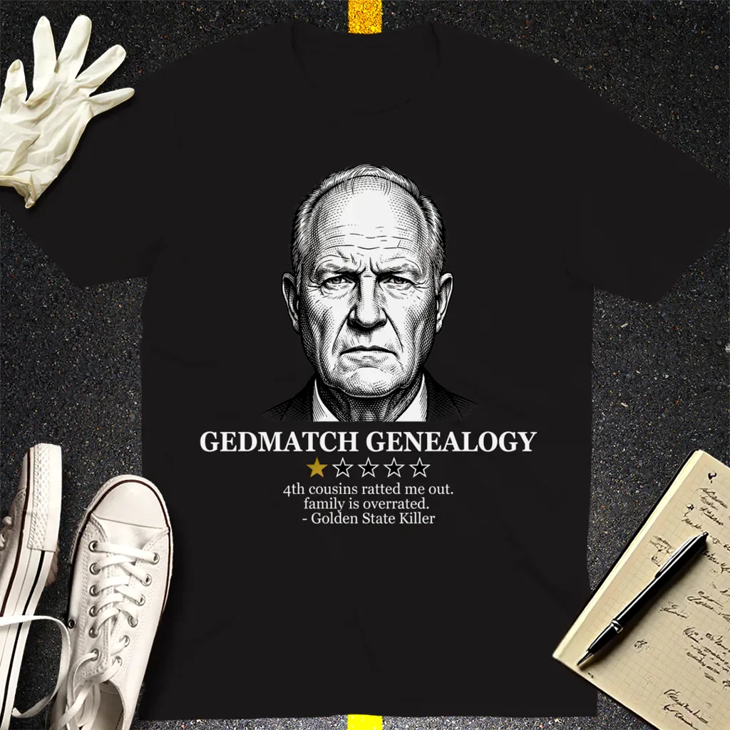 GEDmatch Genealogy Review T-Shirt - Black