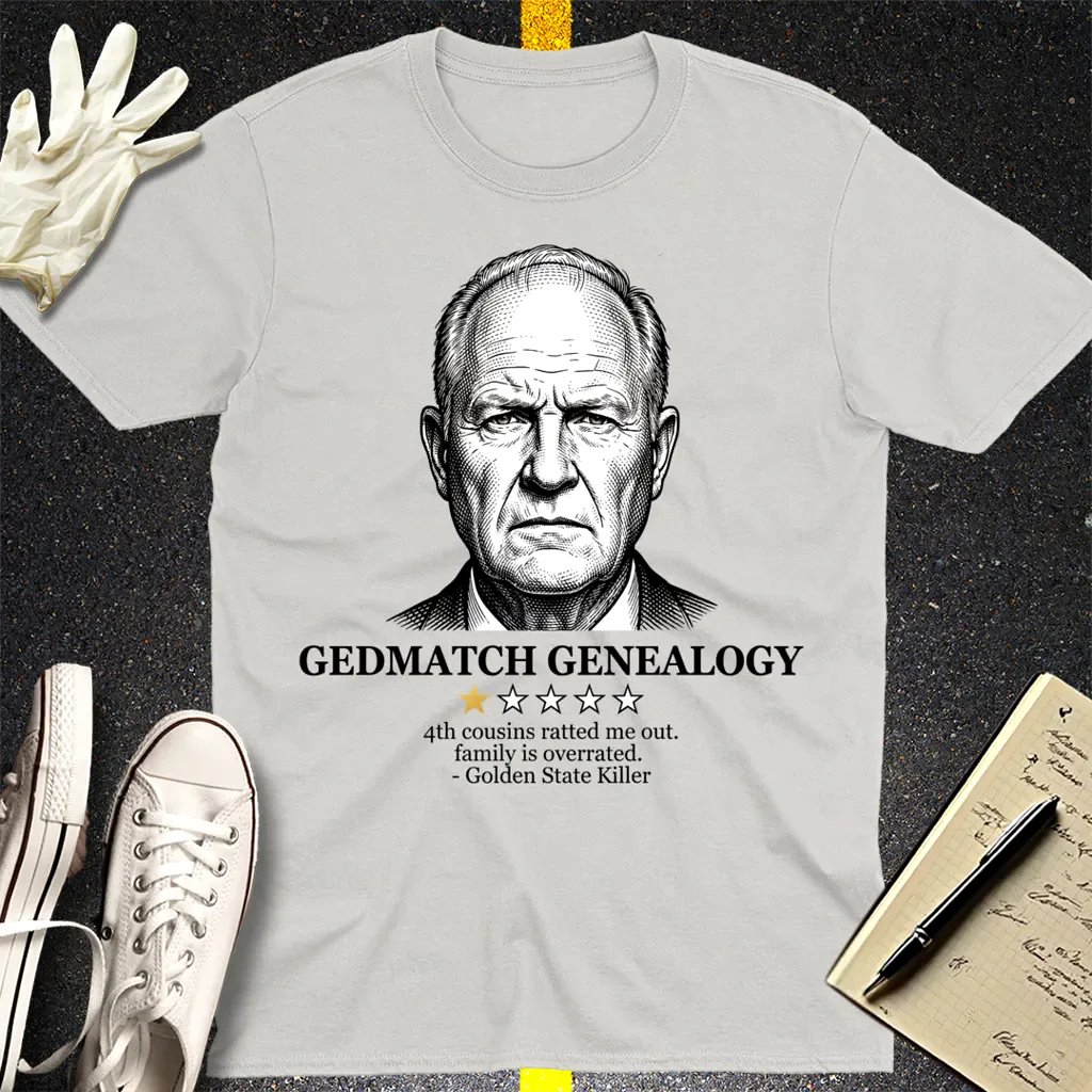GEDmatch Genealogy Review T-Shirt - Ice Grey