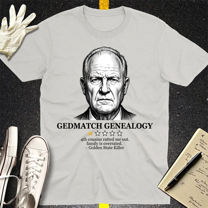 GEDmatch Genealogy Review T-Shirt - Ice Grey