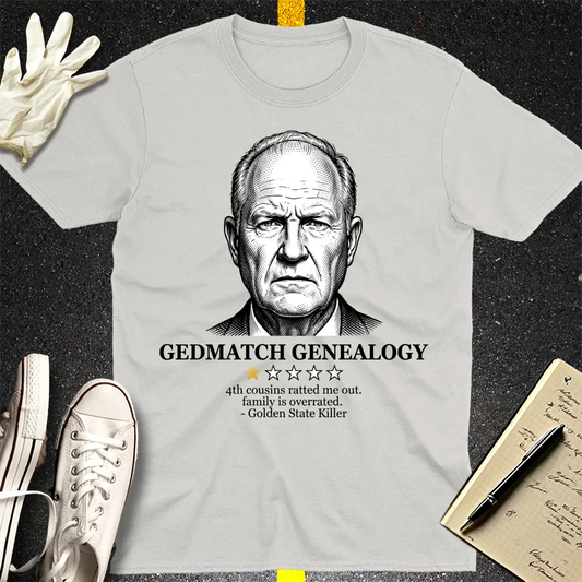 GEDmatch Genealogy Review T-Shirt - Ice Grey