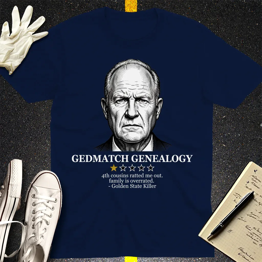 GEDmatch Genealogy Review T-Shirt - Navy