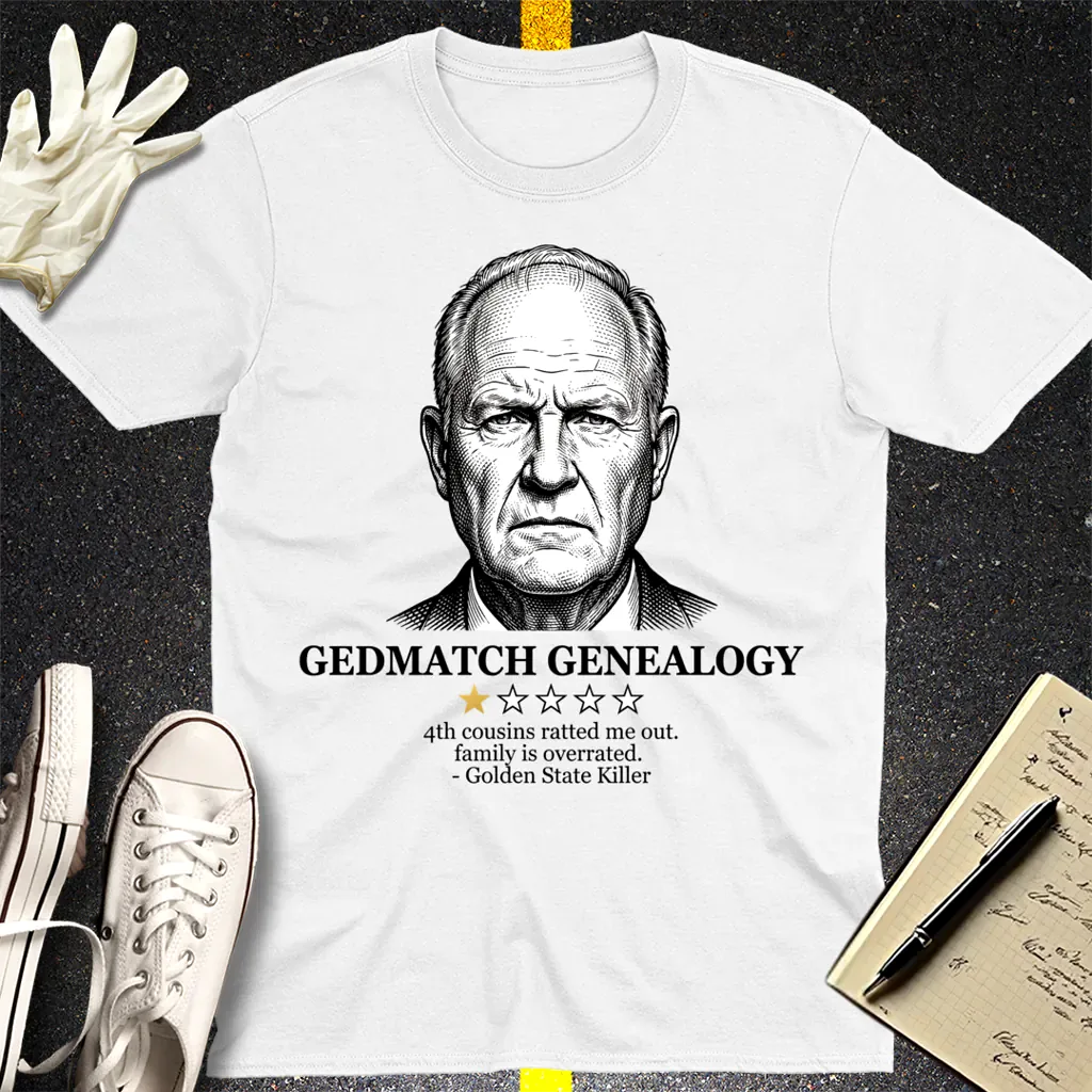 GEDmatch Genealogy Review T-Shirt - White
