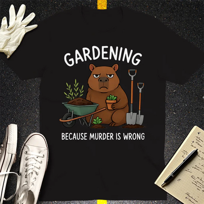 Gardening Bear Justice T-Shirt - Black