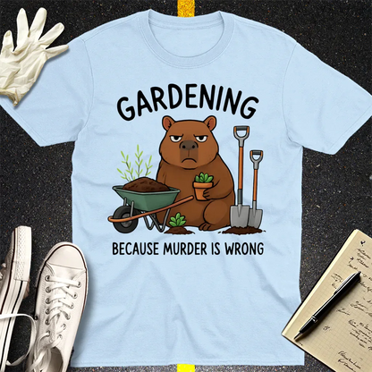 Gardening Bear Justice T-Shirt - Light Blue
