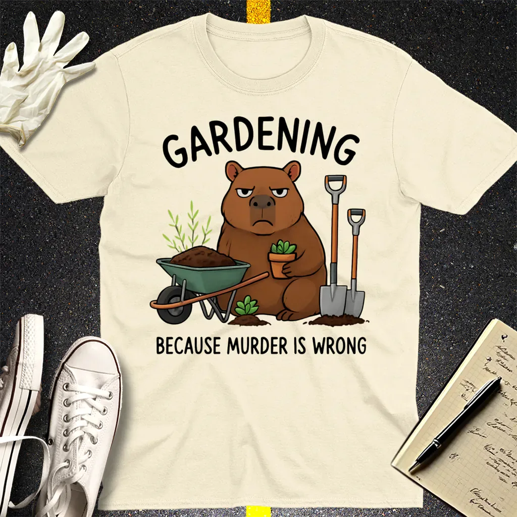 Gardening Bear Justice T-Shirt - Natural