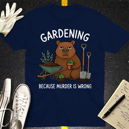 Gardening Bear Justice T-Shirt - Navy