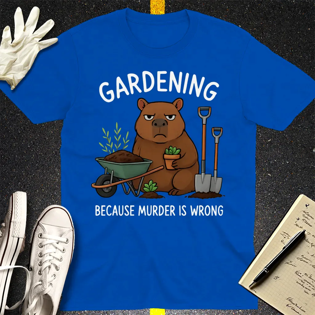 Gardening Bear Justice T-Shirt - Royal