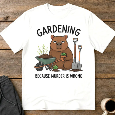 Gardening Bear Justice T-Shirt - White