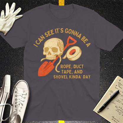 Rope, Tape & Shovel Day T-Shirt - Charcoal