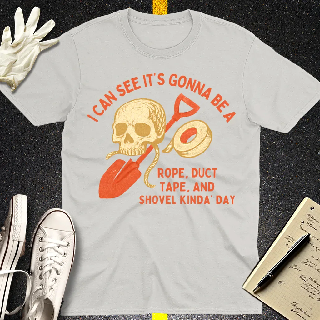 Rope, Tape & Shovel Day T-Shirt - Ice Grey