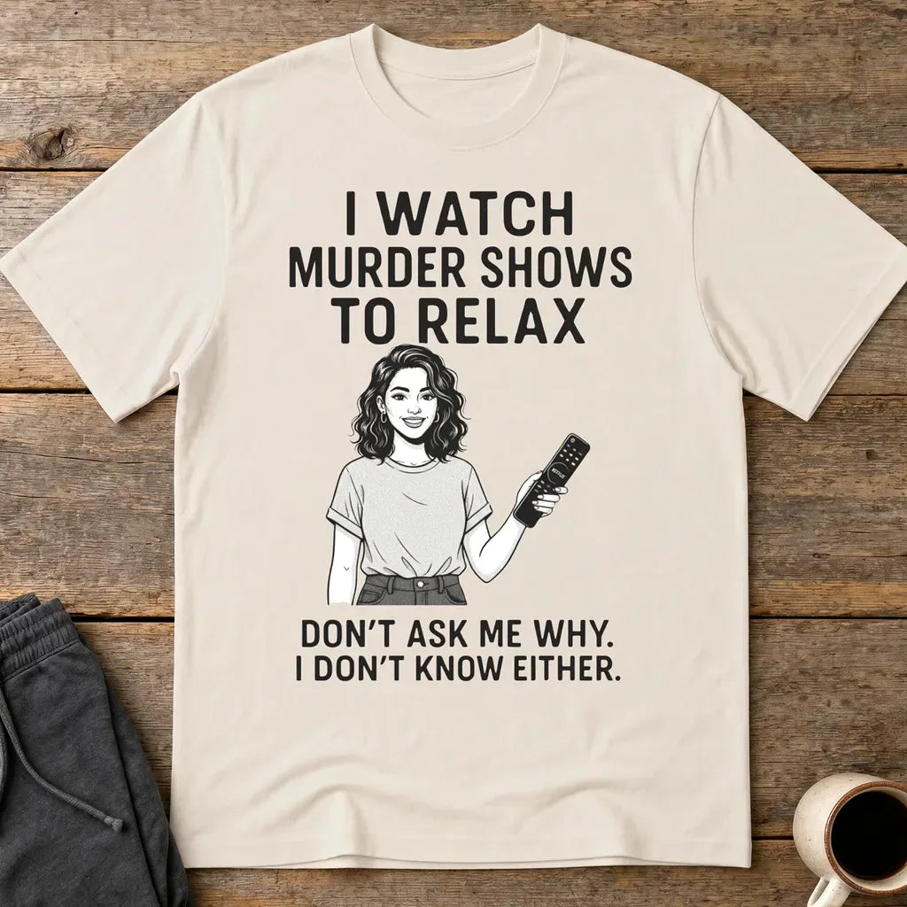 Murder Shows & Chill T-Shirt - Ice Grey