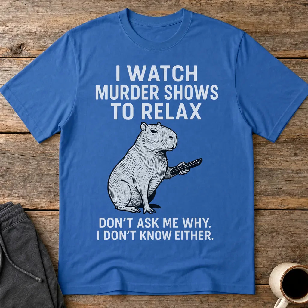 Murder Shows & Chill Capybara T-Shirt - Royal