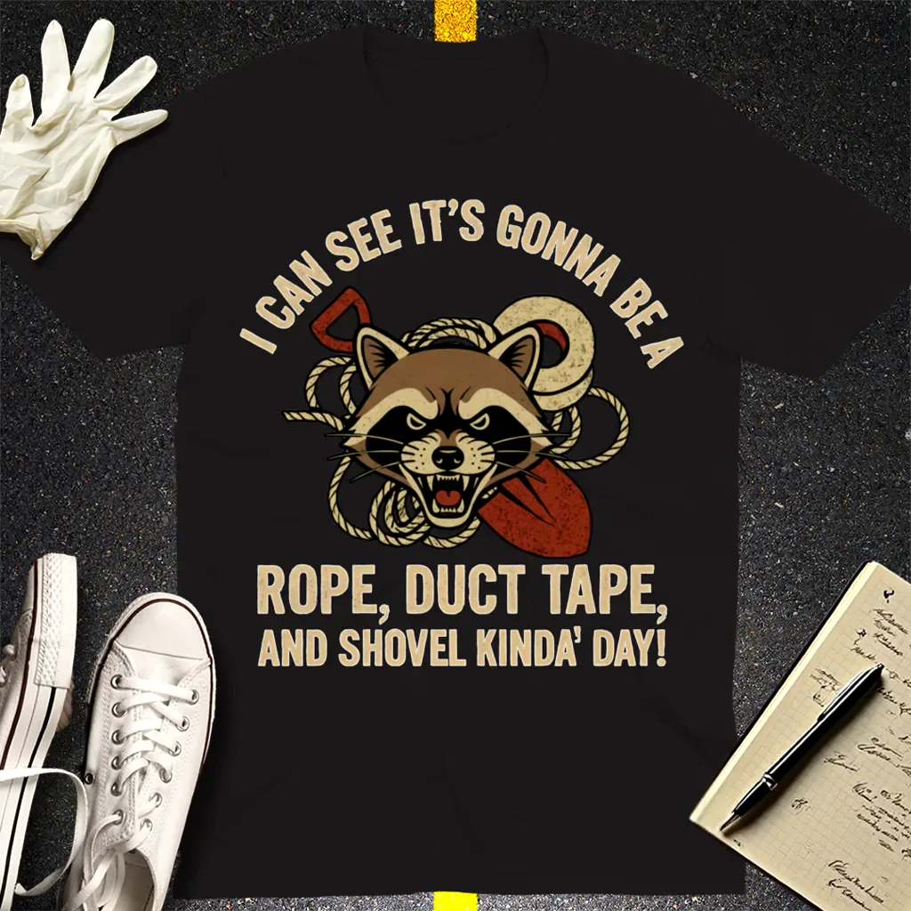Rope, Duct Tape, & Shovel T-Shirt - Black