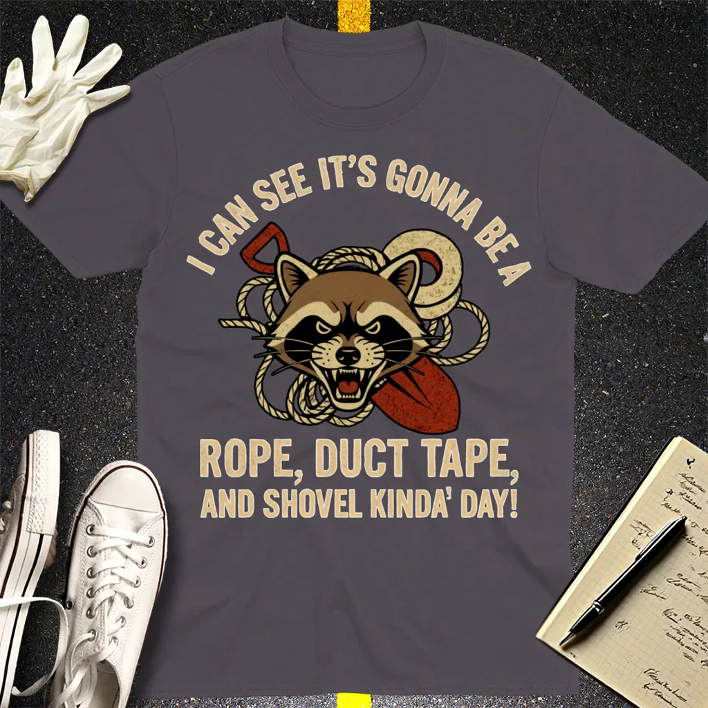 Rope, Duct Tape, & Shovel T-Shirt - Charcoal