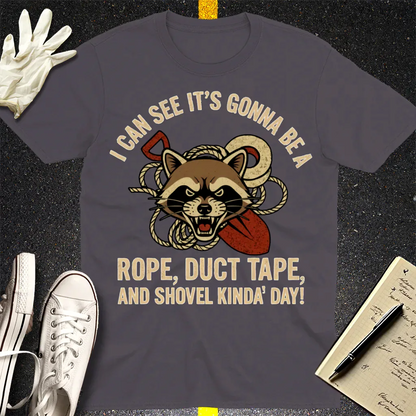 Rope, Duct Tape, & Shovel T-Shirt - Charcoal