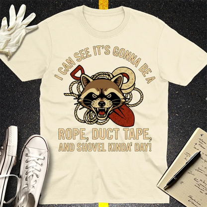 Rope, Duct Tape, & Shovel T-Shirt - Natural