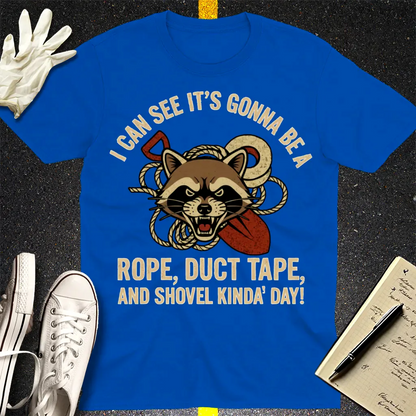 Rope, Duct Tape, & Shovel T-Shirt - Royal