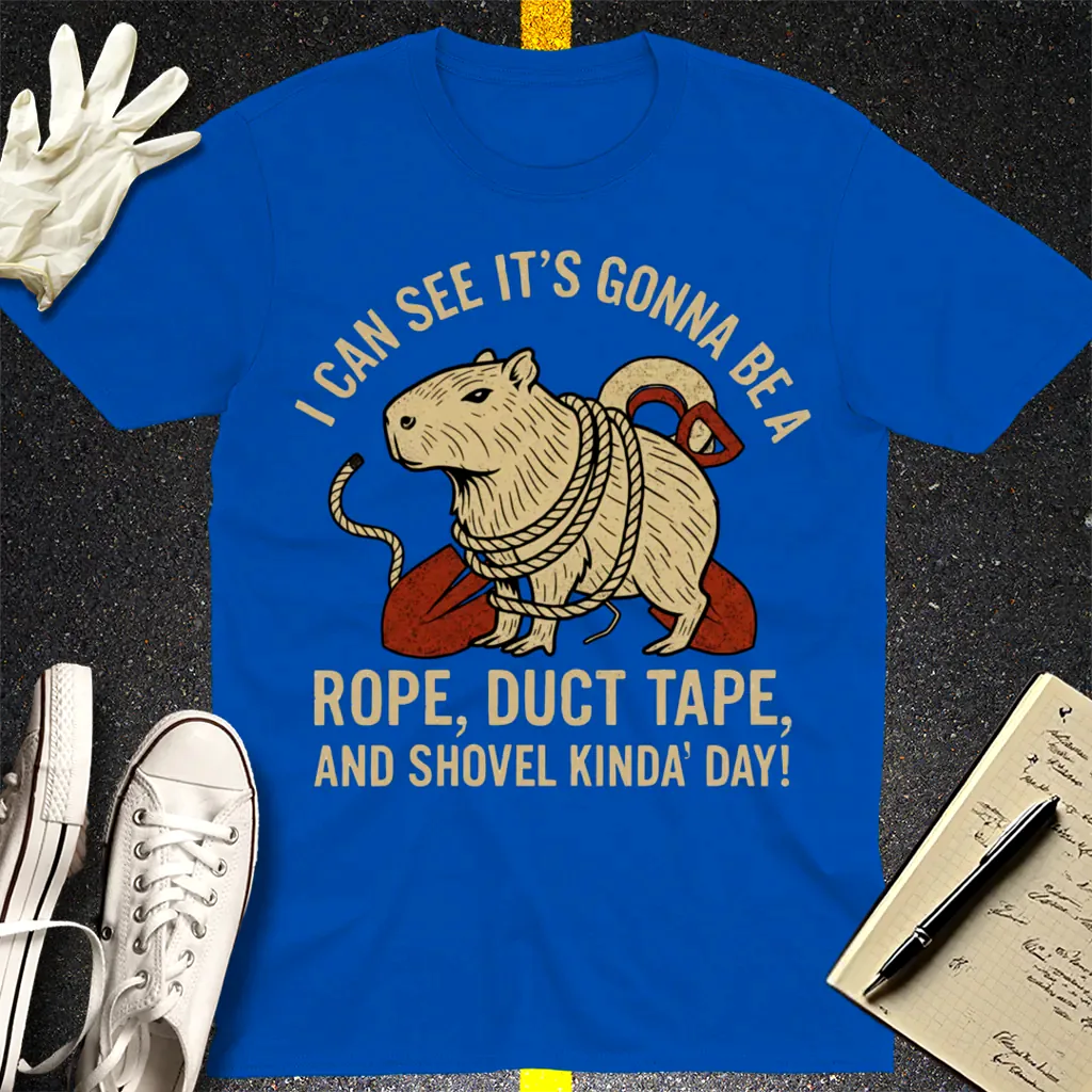 Rope, Duct Tape, and Shovel T-Shirt - Royal