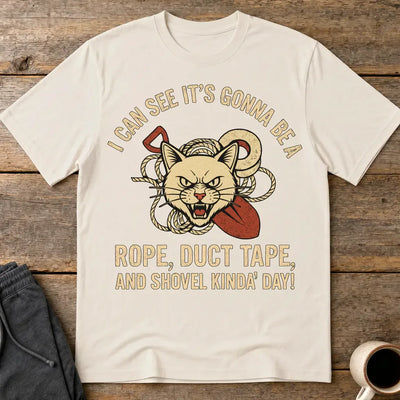 Rope, Duct Tape & Shovel T-Shirt - Ice Grey