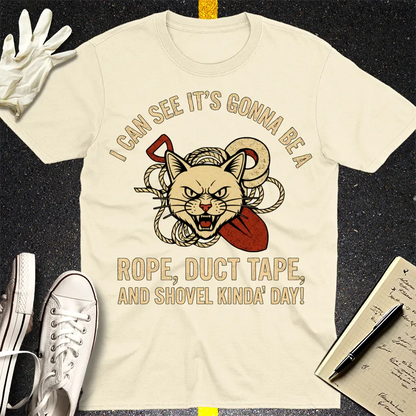 Rope, Duct Tape & Shovel T-Shirt - Natural