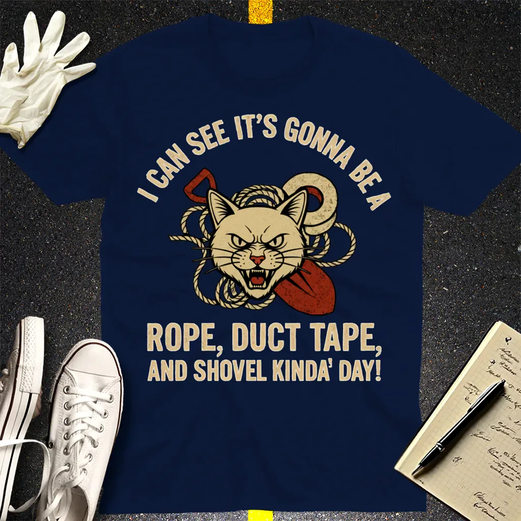 Rope, Duct Tape & Shovel T-Shirt - Navy