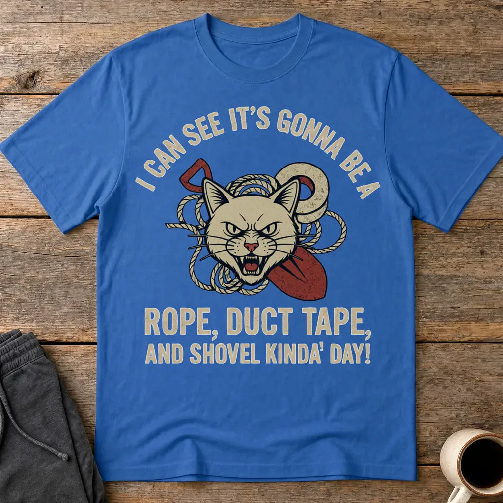 Rope, Duct Tape & Shovel T-Shirt - Royal