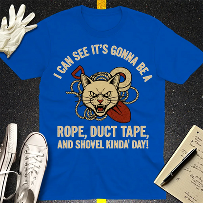 Rope, Duct Tape & Shovel T-Shirt - Royal