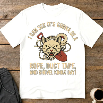 Rope, Duct Tape & Shovel T-Shirt - White