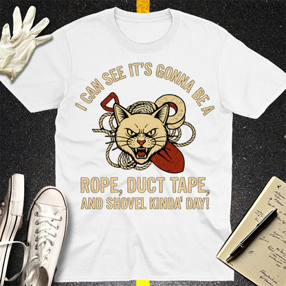 Rope, Duct Tape & Shovel T-Shirt - White