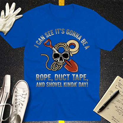 Rope Duct Tape Shovel T-Shirt - Royal